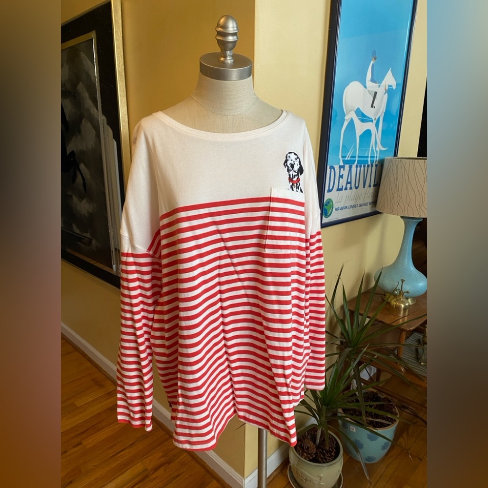 joules red striped sailor nautical marinière shirt